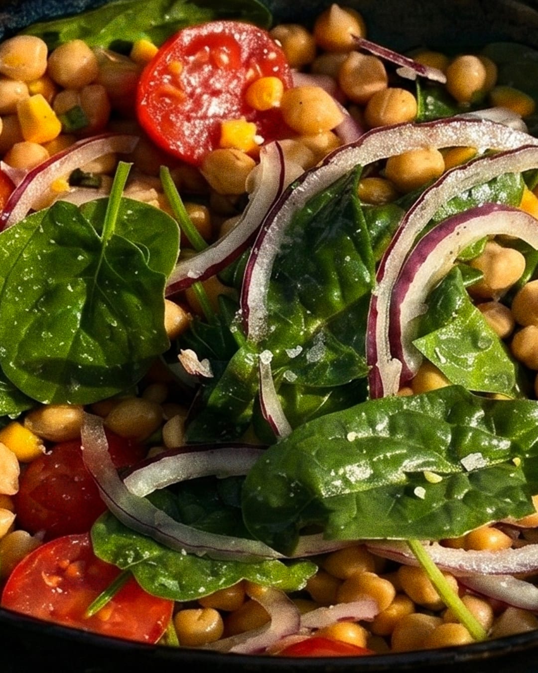 Detalle de la ensalada mediterránea vegana del Restaurante Marivent