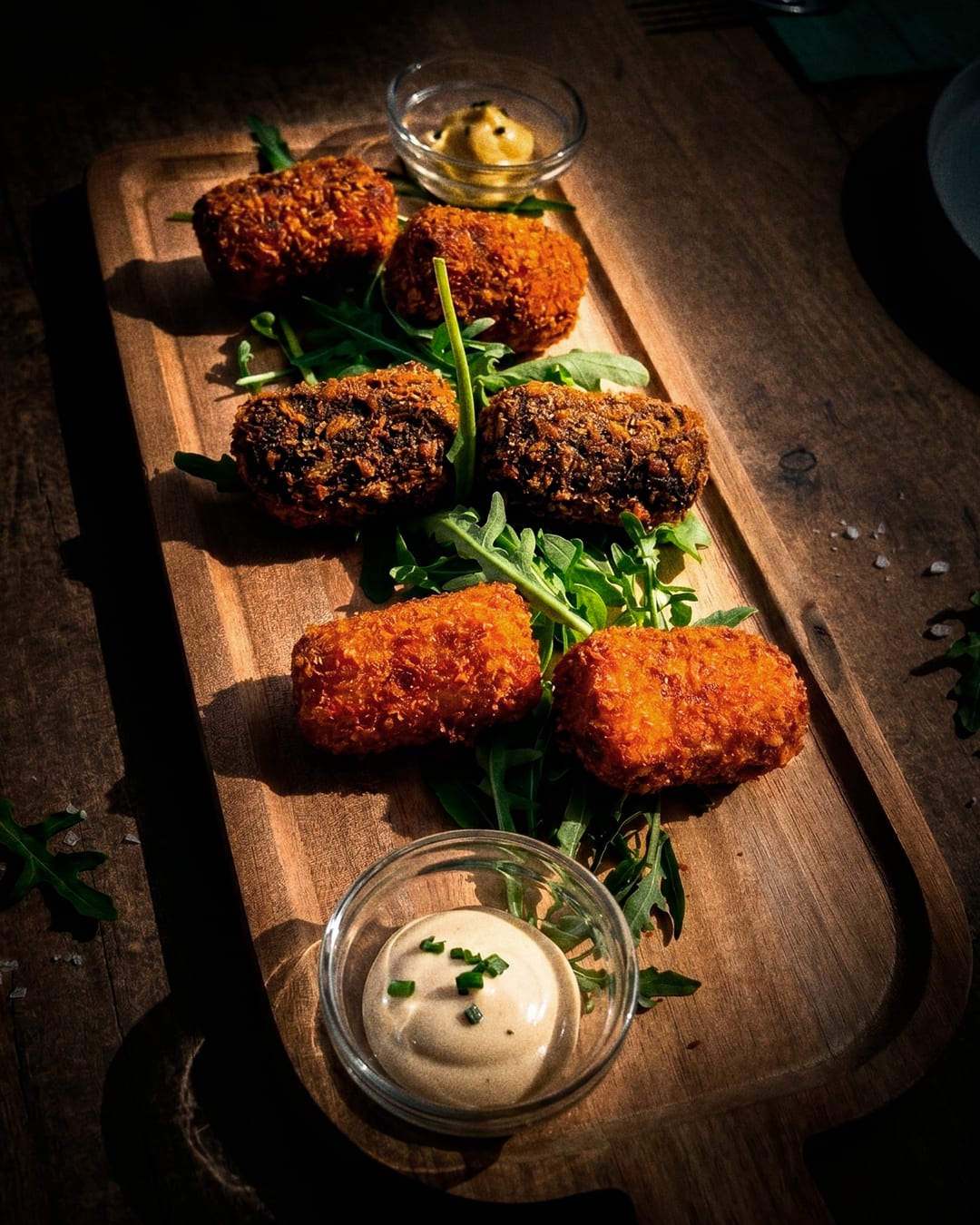 Tabla de croquetas caseras variadas del Restaurante Marivent para compartir